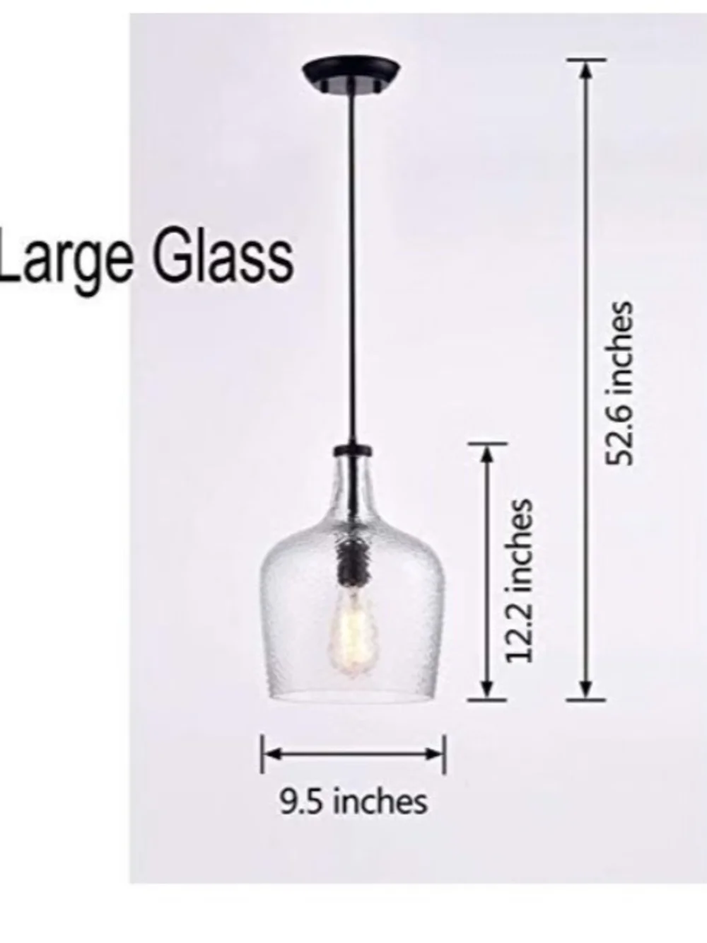 Clear Hammered Glass Pendant Light - Home Accents Decor